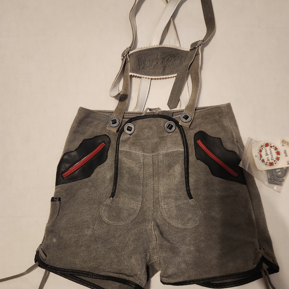 Vintage St. Peter Trachten Childs Genuine Oktoberfest Suede Lederhosen